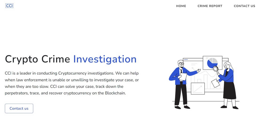 Crypto Crime Investigation Review - Screenshot of cryptocrimeinvestigation.com