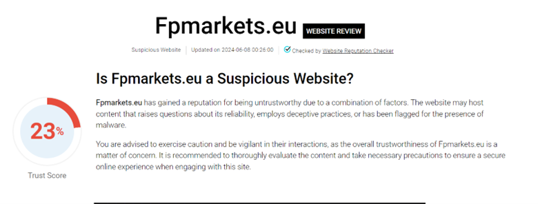 fpmarkets.eu suspicious website review