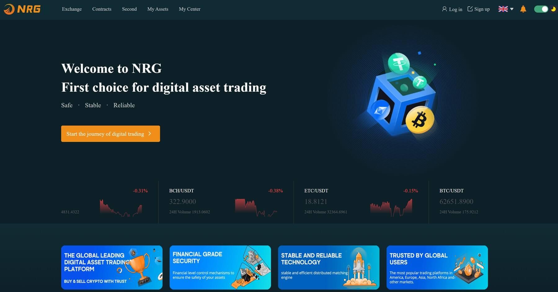 screenshot of nrgbit.com (NRG Global)